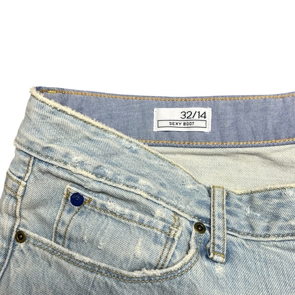Gap Jeans 32/14 Light Blue 1969 Sexy Boot Cut Western Boho Faded Low Rise - Picture 3 of 7
